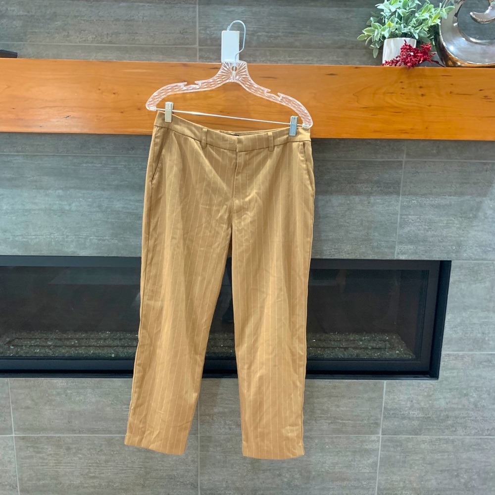 Abercrombie pinstripe tan pants for women